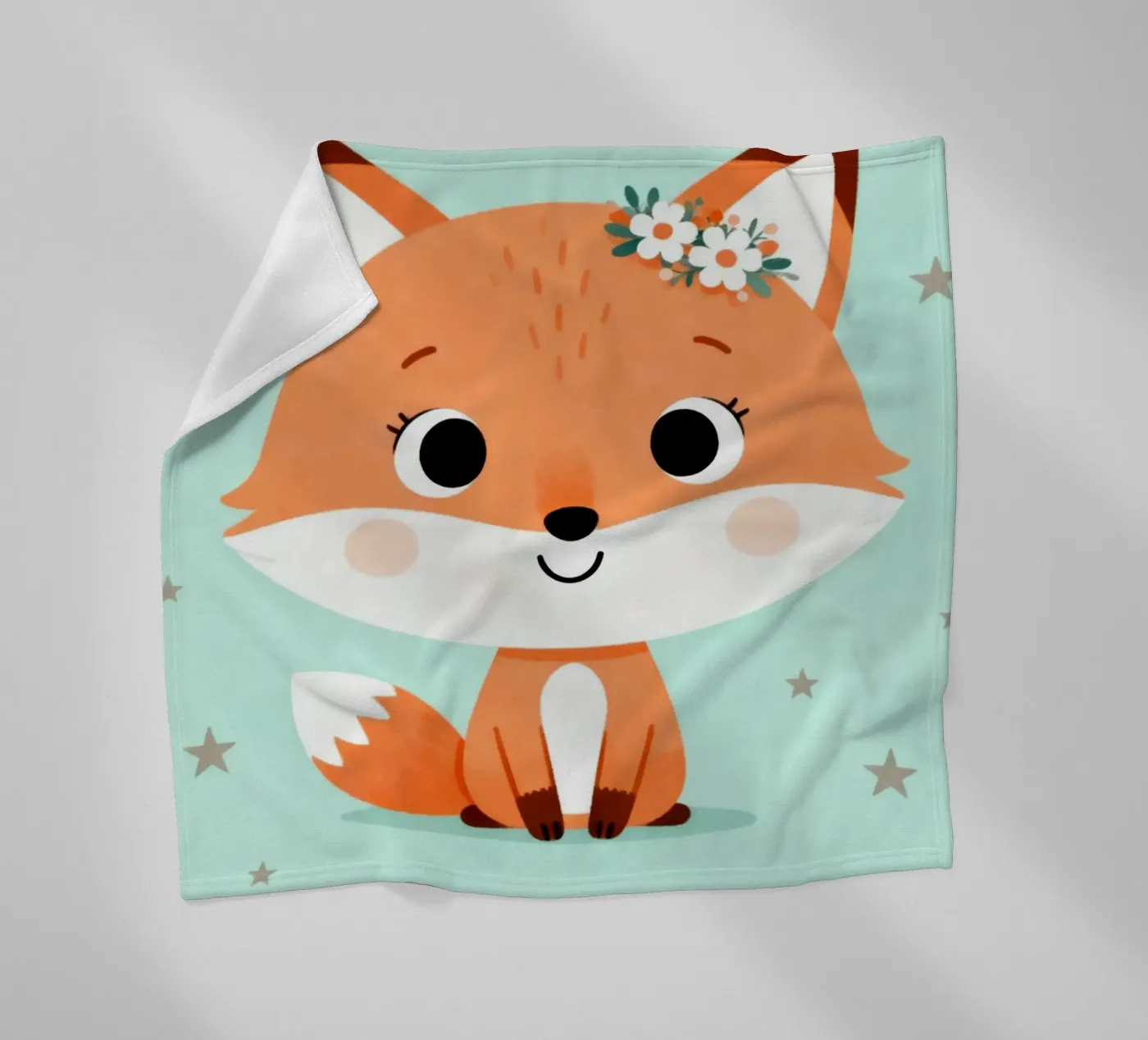 Be Clever Fox fleece blanket by EverLuvv Studio