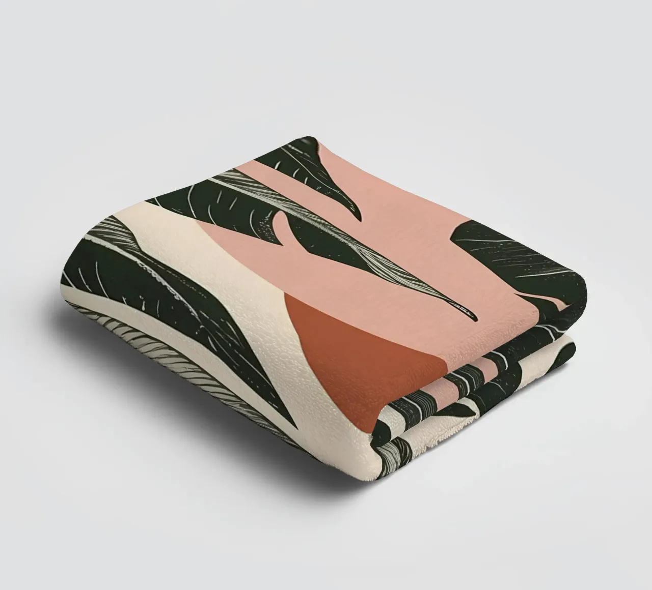Foglie di Monstera tropicale con calde forme astratte di sole asciugamano da bagno da Bloom And Brush
