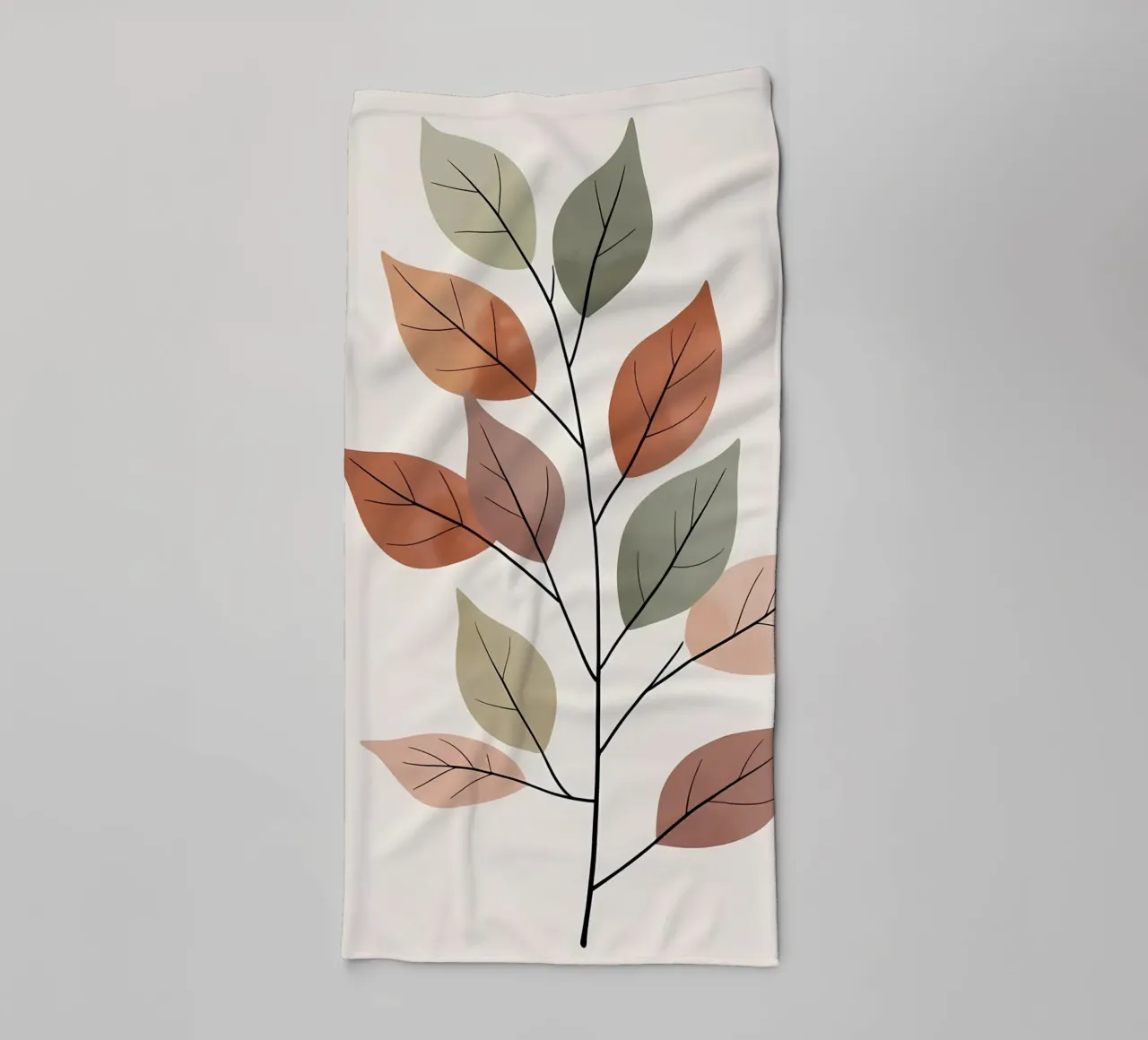 Herbstliche Gelassenheit - Minimalistische Botanische Kunst Handtuch von Bloom And Brush