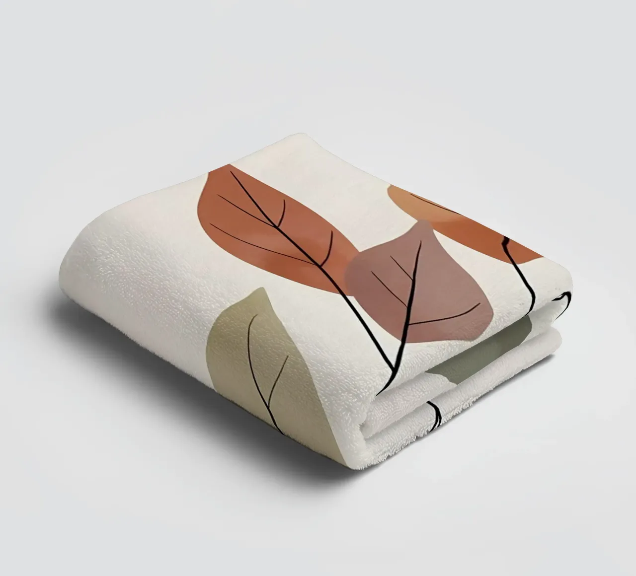 Herbstliche Gelassenheit - Minimalistische Botanische Kunst Handtuch von Bloom And Brush