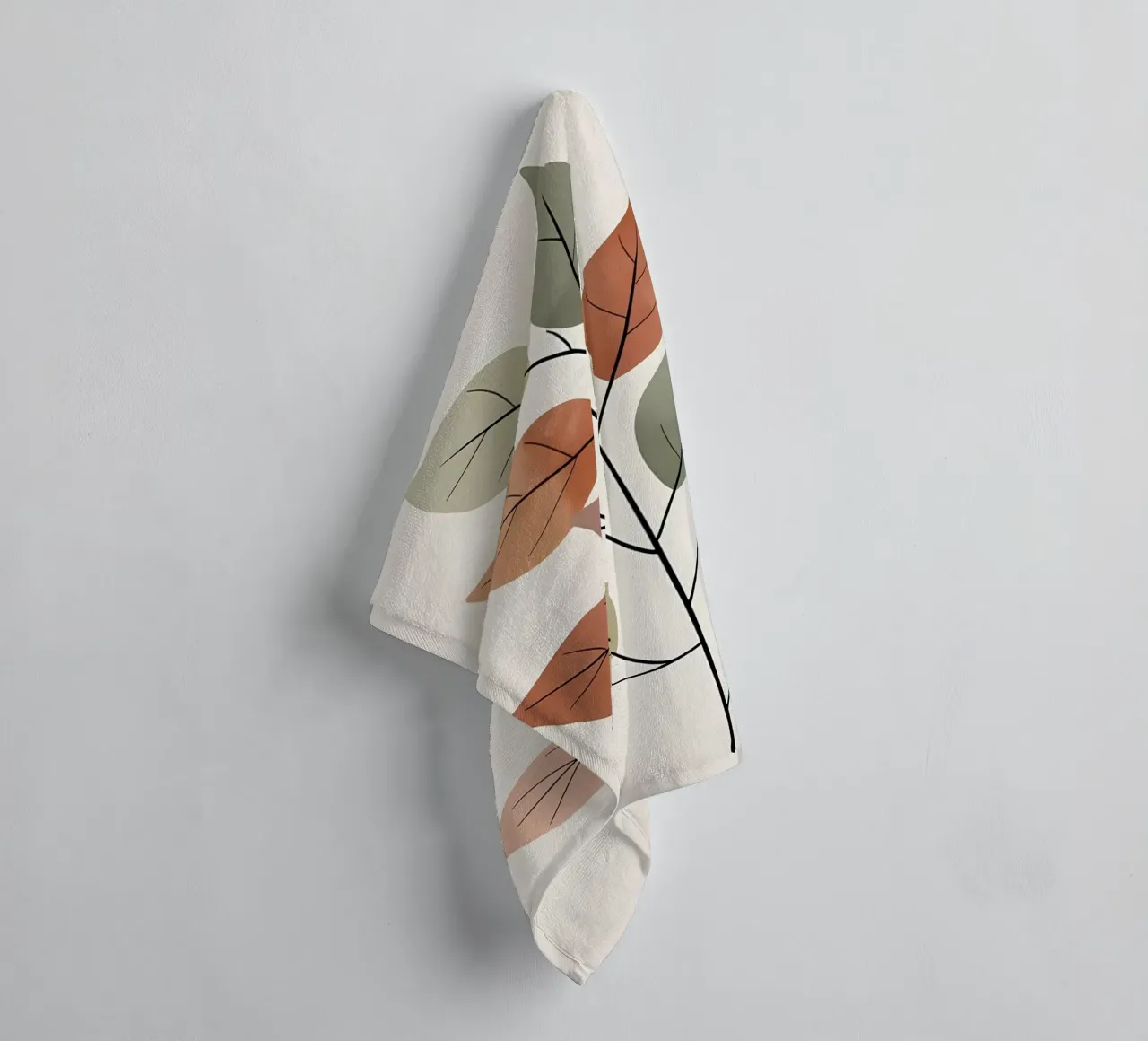 Herbstliche Gelassenheit - Minimalistische Botanische Kunst Handtuch von Bloom And Brush