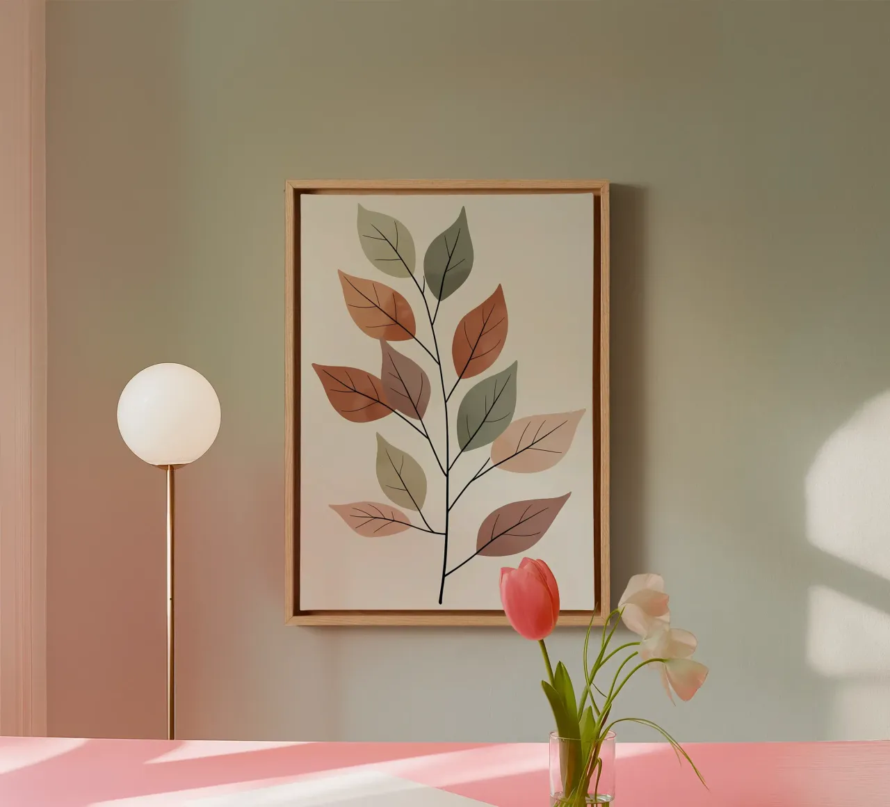 Autumn Serenity – Minimalist Botanical Art canvas by Bloom And Brush