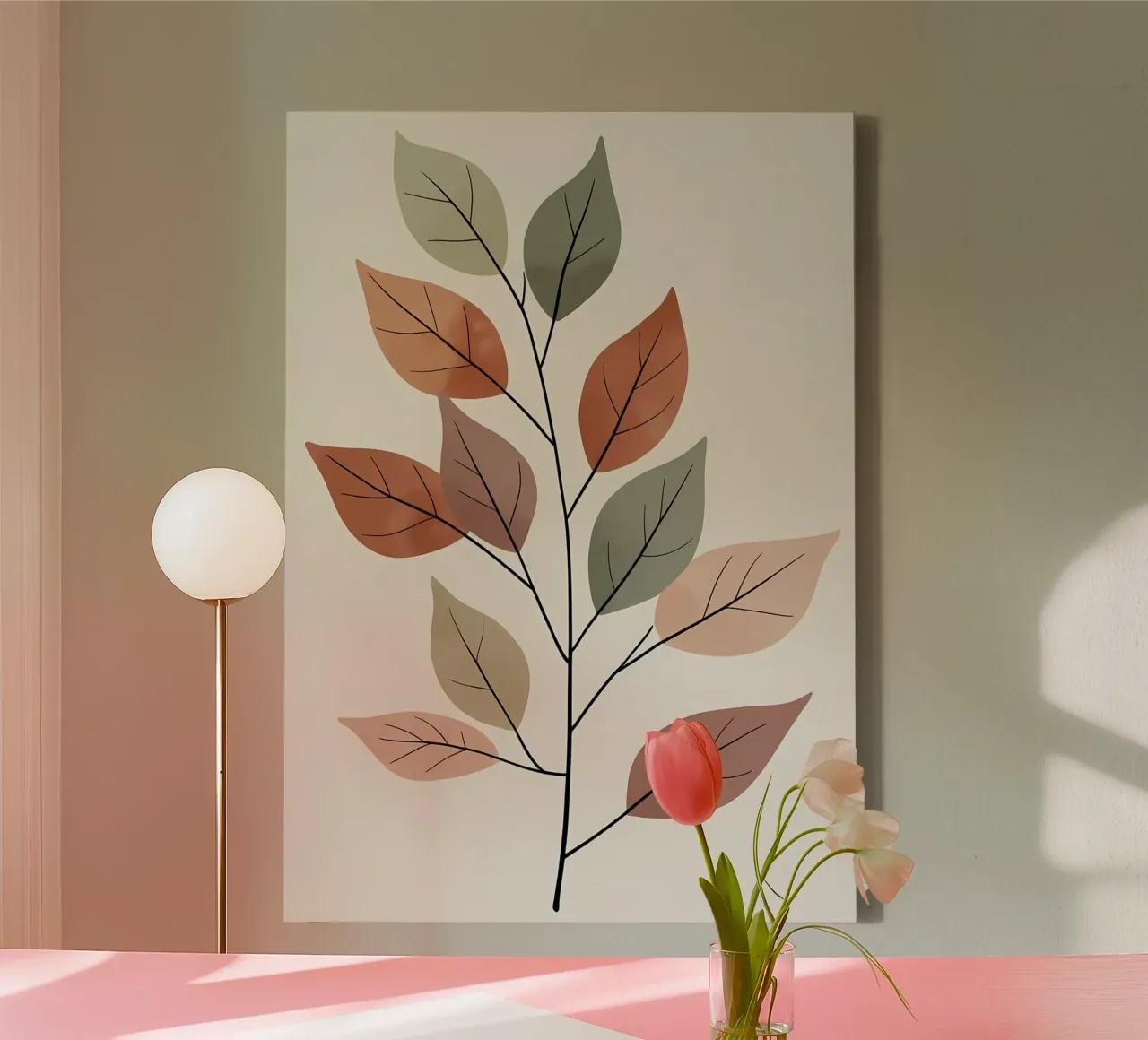 Autumn Serenity – Minimalist Botanical Art canvas by Bloom And Brush