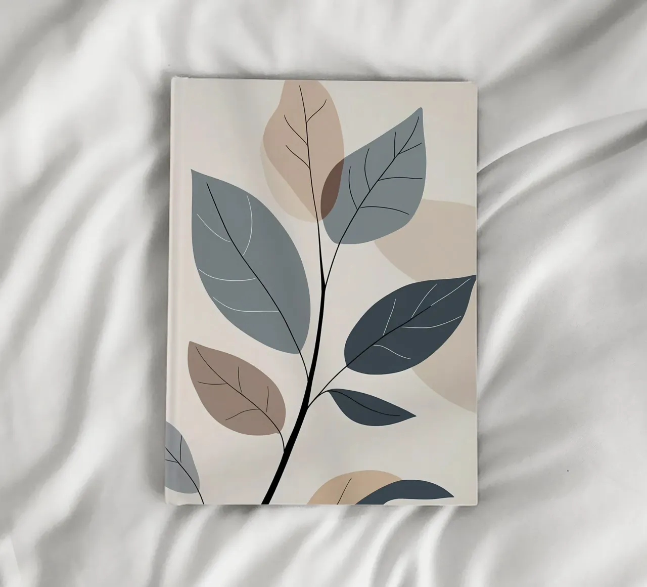 Ramo botanico blu e beige con foglie minimaliste. diario da Bloom And Brush