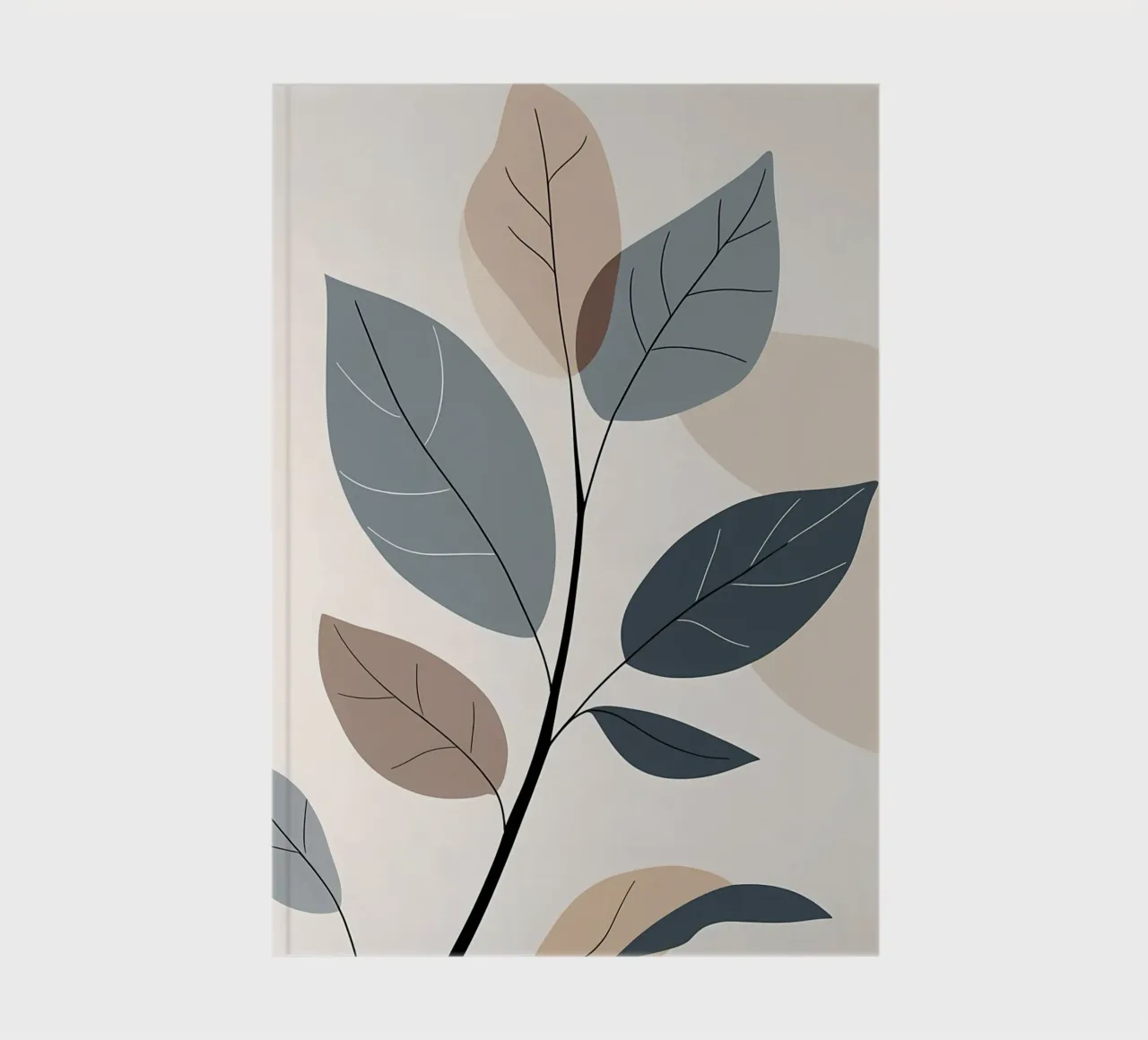 Ramo botanico blu e beige con foglie minimaliste. diario da Bloom And Brush