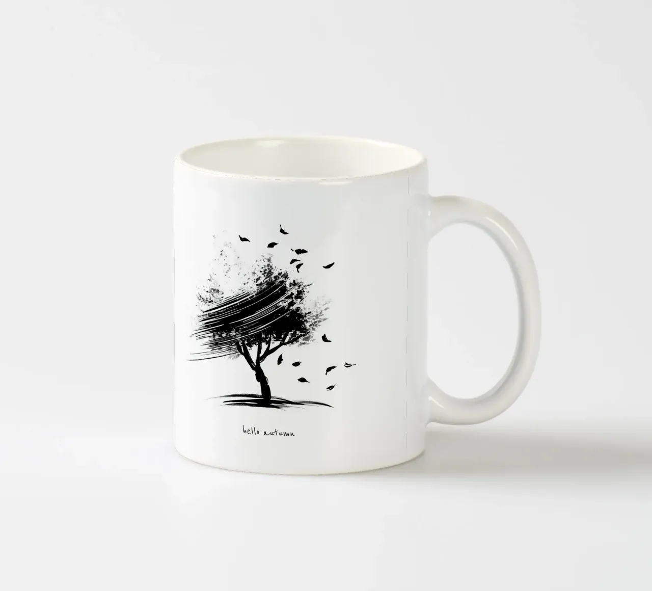Ciao autunno - Albero disegnato a mano in bianco e nero tazza in ceramica da Imaginative
