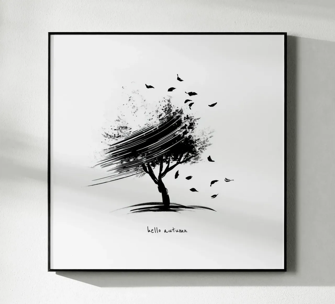Ciao autunno - Albero disegnato a mano in bianco e nero plexiglass da Imaginative