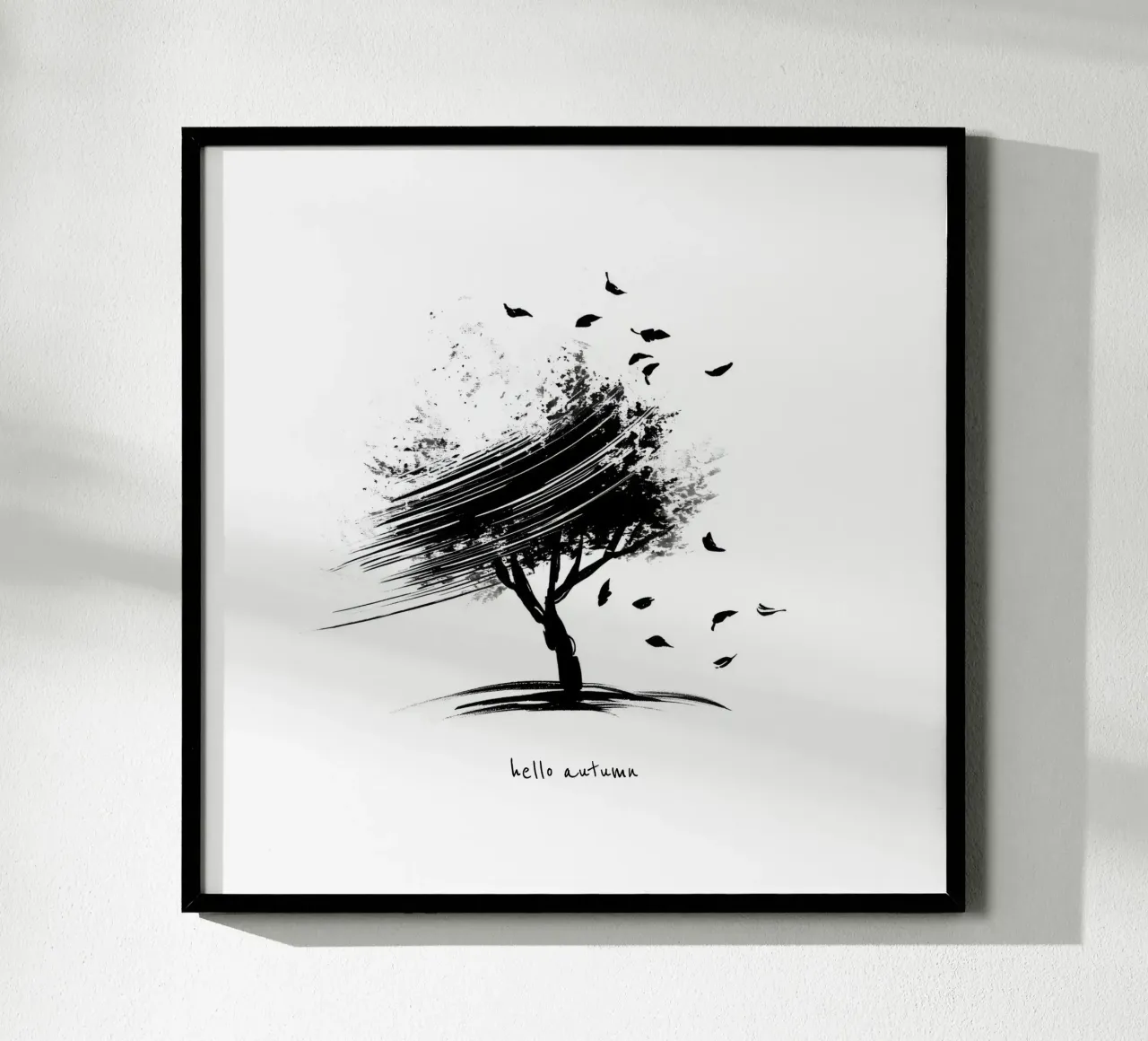 Ciao autunno - Albero disegnato a mano in bianco e nero carta hahnemühle da Imaginative