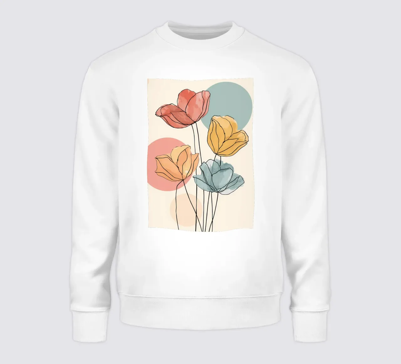 Illustrazione floreale moderna e minimalista in morbide tonalità pastello felpa da Bloom And Brush