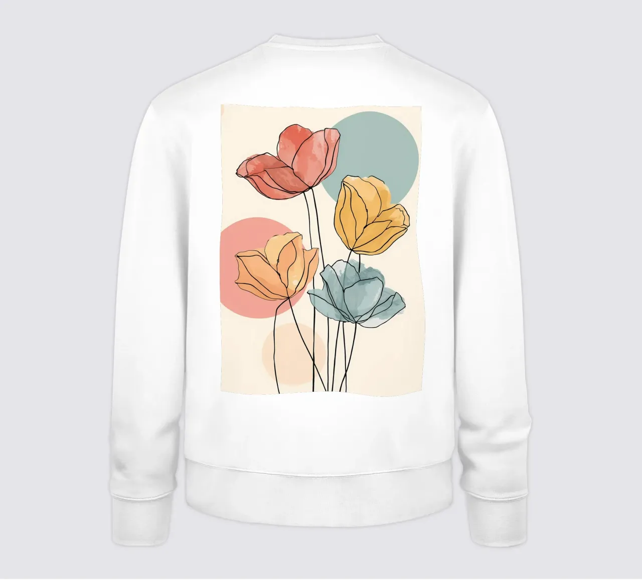 Illustrazione floreale moderna e minimalista in morbide tonalità pastello felpa da Bloom And Brush