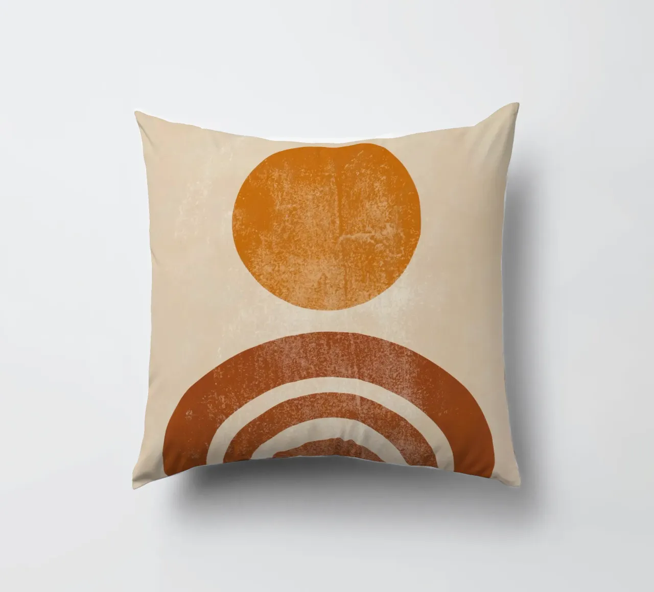 Abstracte Retro Zon & Boog Print kussen van Aralyn