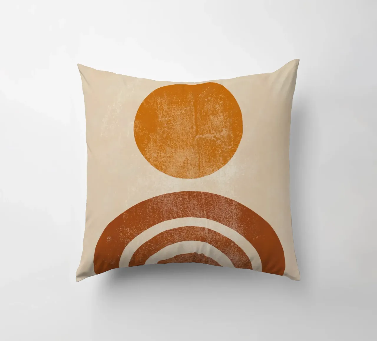 Abstracte Retro Zon & Boog Print kussen van Aralyn