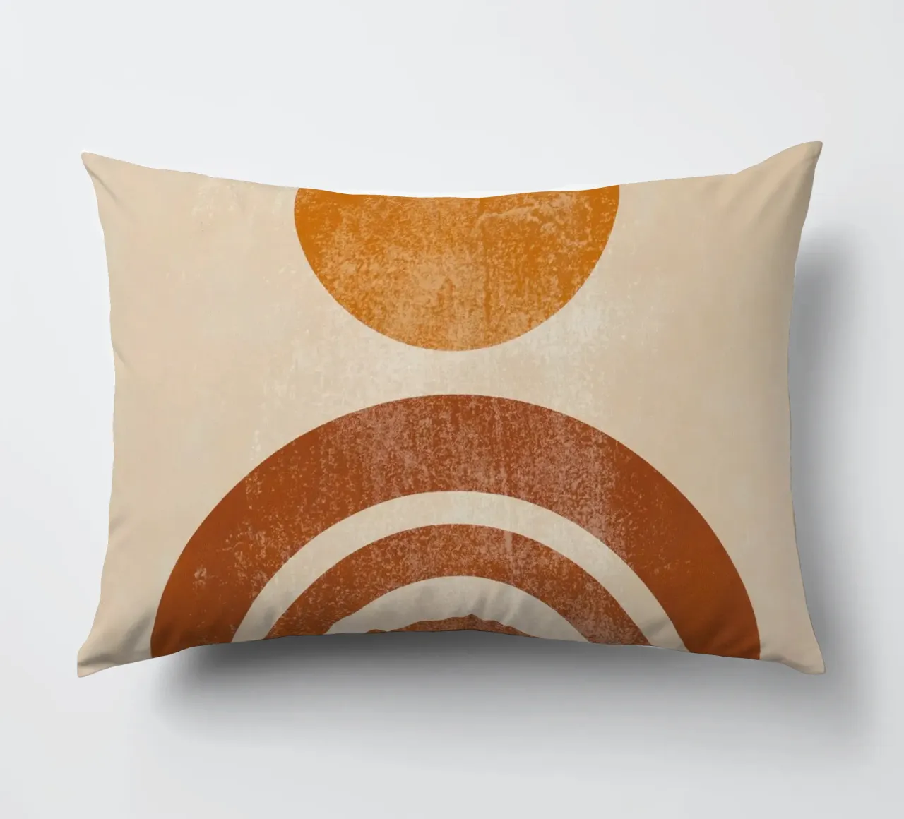 Abstracte Retro Zon & Boog Print kussen van Aralyn