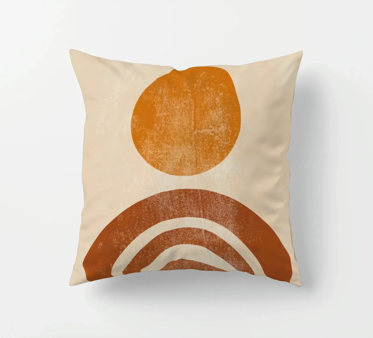 Abstracte Retro Zon & Boog Print kussen van Aralyn