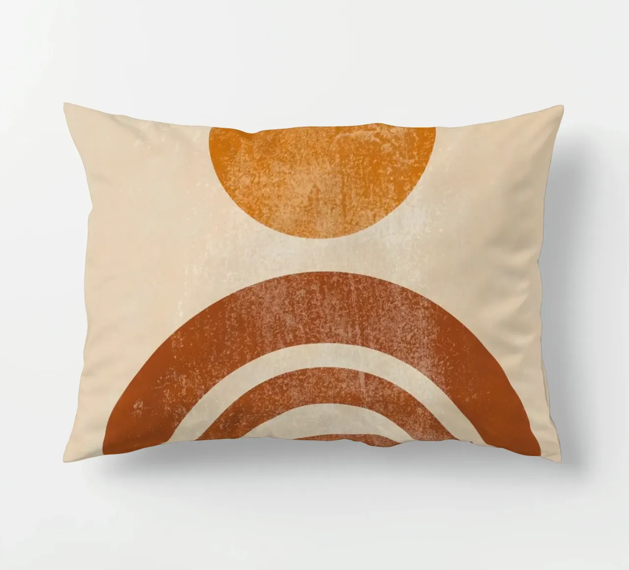 Abstracte Retro Zon & Boog Print kussen van Aralyn