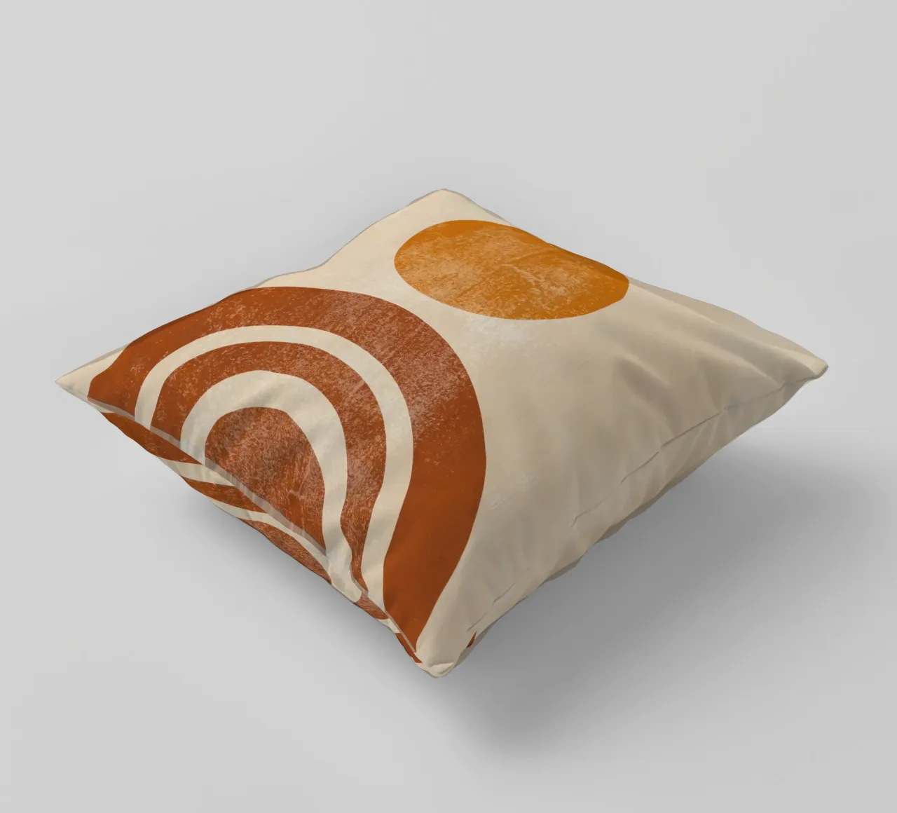 Abstracte Retro Zon & Boog Print kussen van Aralyn