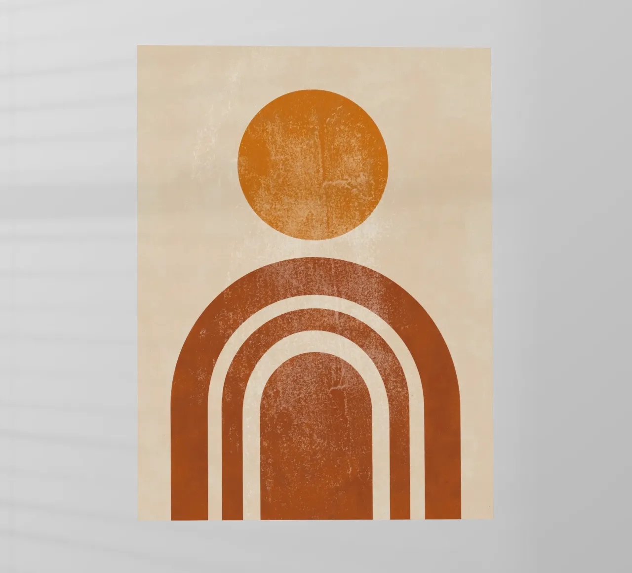 Abstracte Retro Zon & Boog Print backlit folie van Aralyn