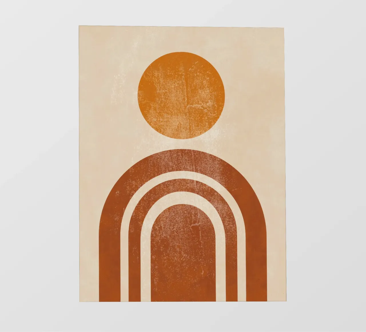Abstracte Retro Zon & Boog Print pvc-zeil van Aralyn