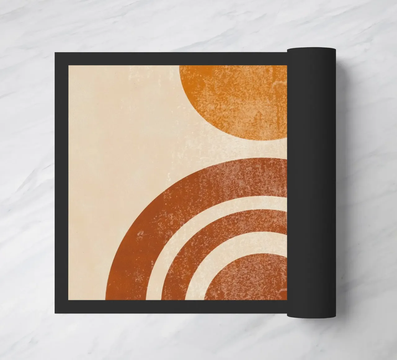 Abstracte Retro Zon & Boog Print deurmat van Aralyn
