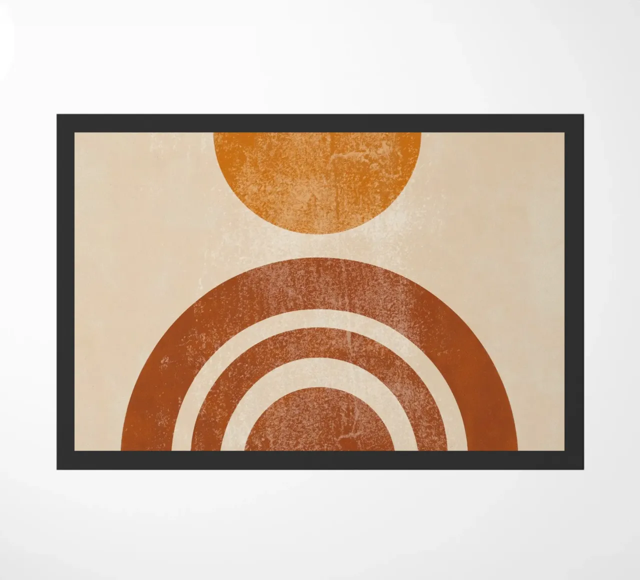Abstracte Retro Zon & Boog Print deurmat van Aralyn