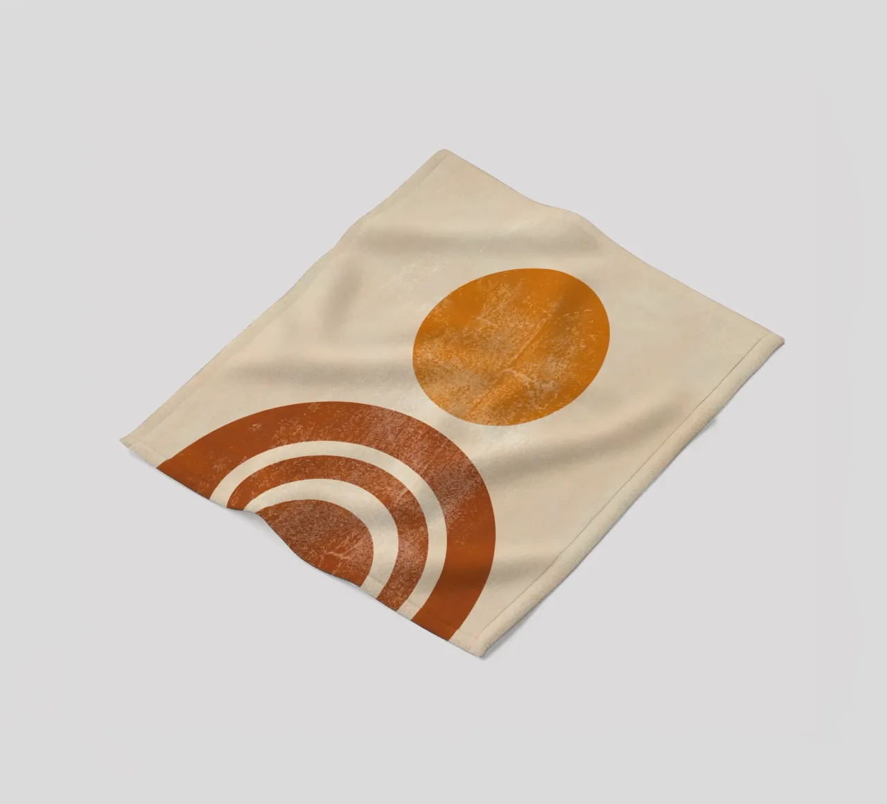 Abstracte Retro Zon & Boog Print fleecedeken van Aralyn