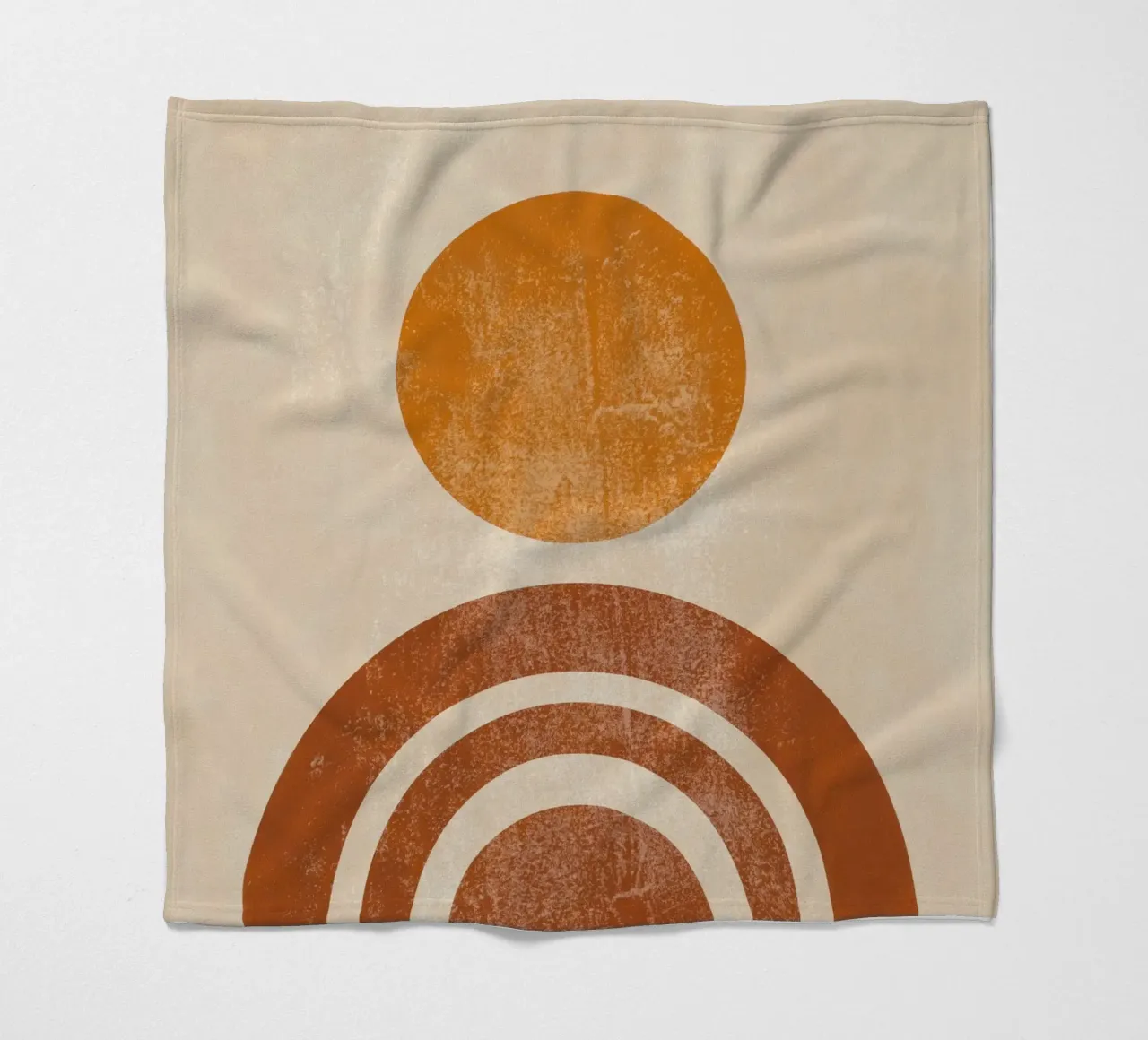 Abstracte Retro Zon & Boog Print fleecedeken van Aralyn