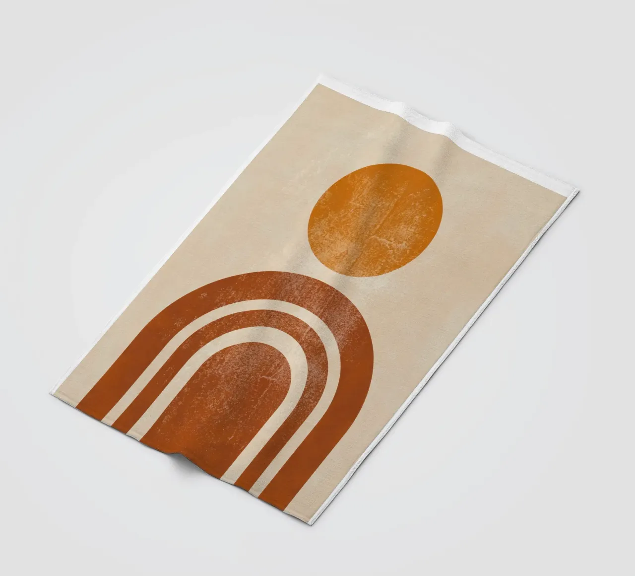 Abstracte Retro Zon & Boog Print fleecedeken van Aralyn