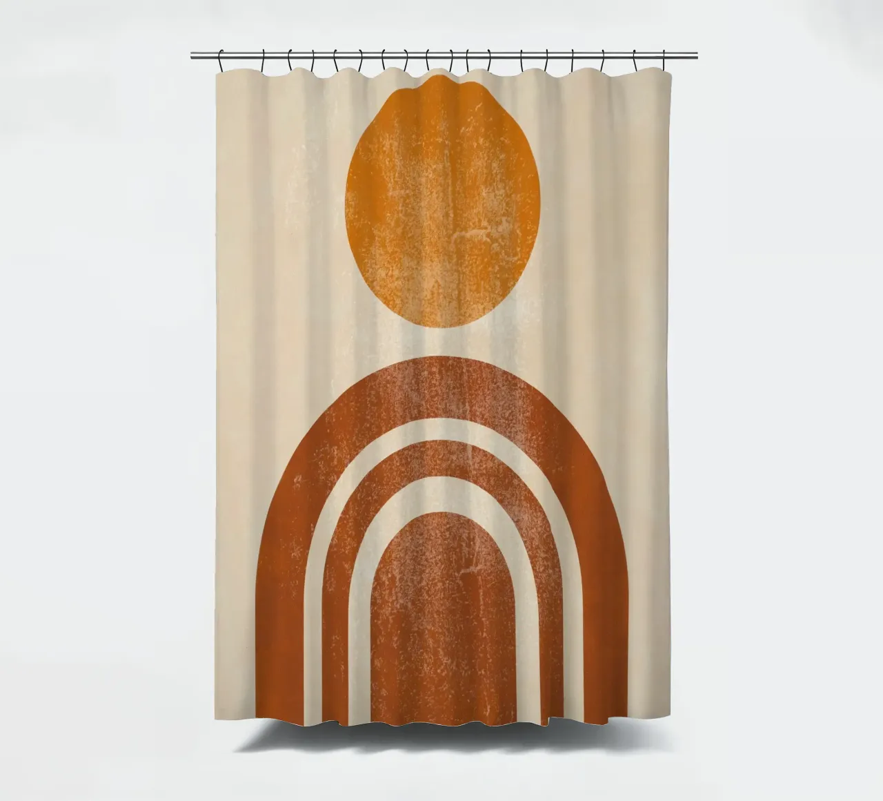 Abstracte Retro Zon & Boog Print douchegordijn van Aralyn