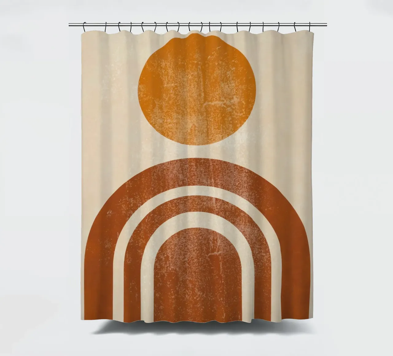 Abstracte Retro Zon & Boog Print douchegordijn van Aralyn