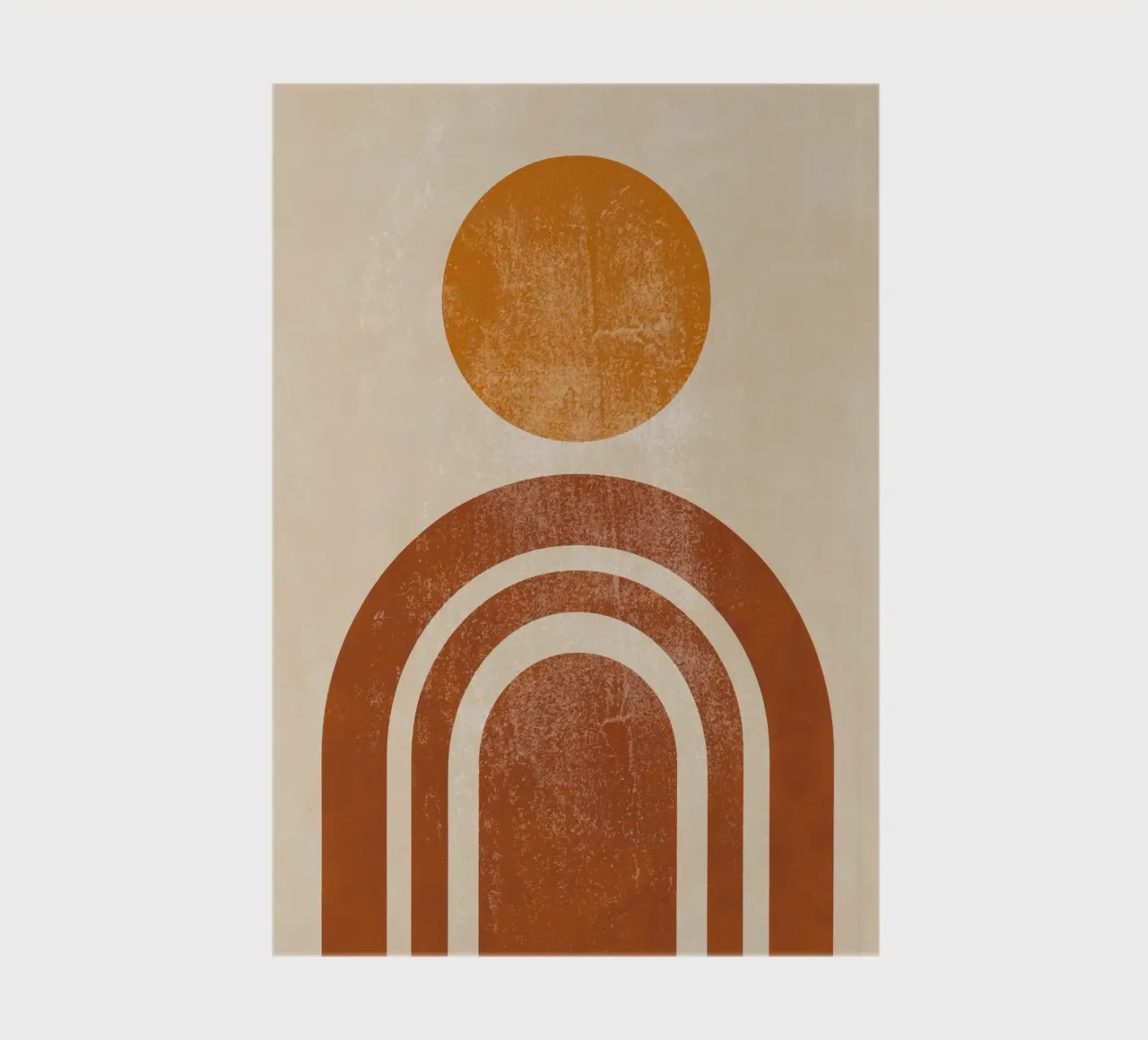 Abstrakte Retro Sonne & Bogen Druck Notizbuch von Aralyn