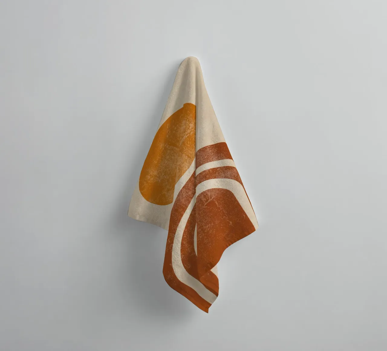 Abstracte Retro Zon & Boog Print badhanddoek van Aralyn