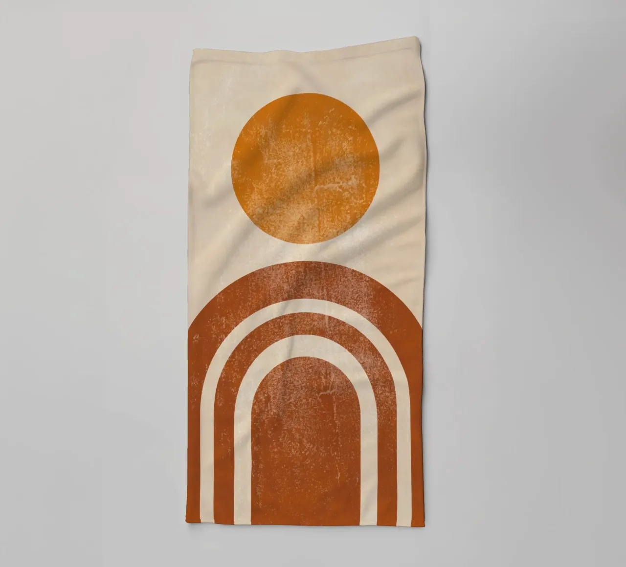 Abstracte Retro Zon & Boog Print badhanddoek van Aralyn