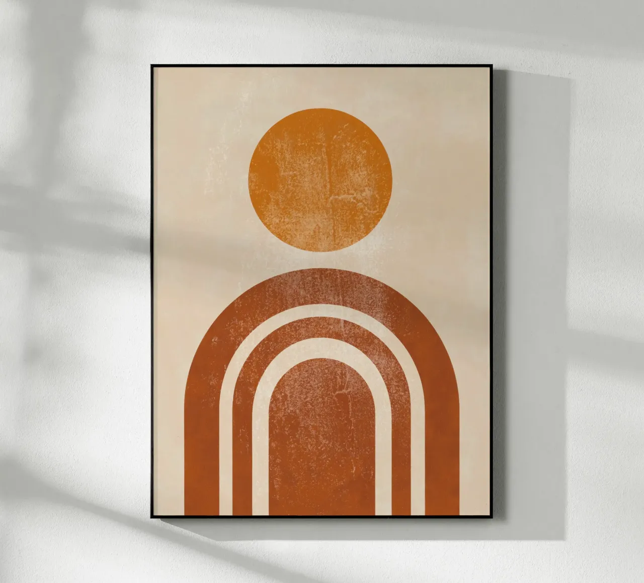 Abstract Retro Sun & Arch Print acrylic glass by Aralyn