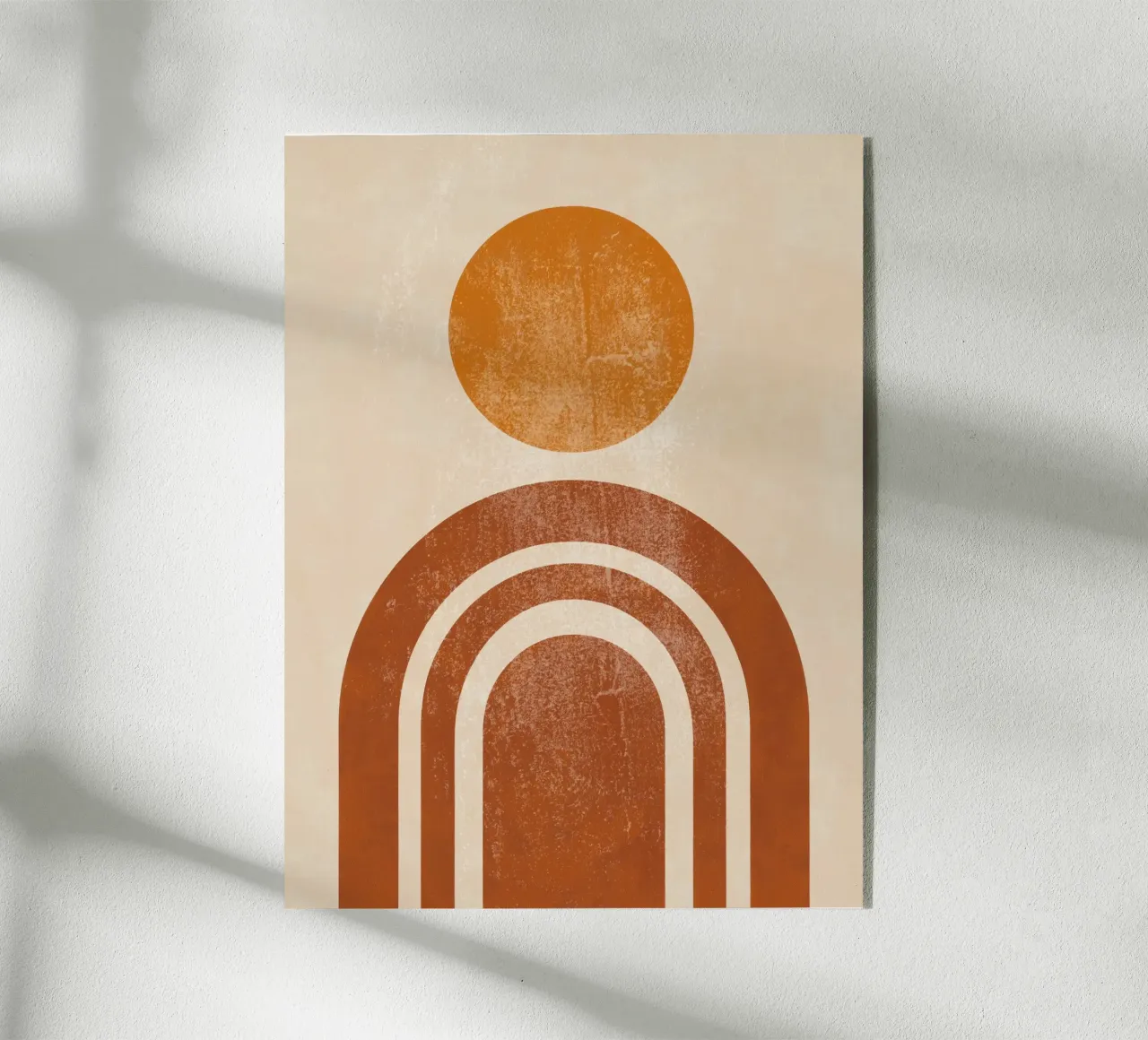 Abstract Retro Sun & Arch Print acrylic glass by Aralyn