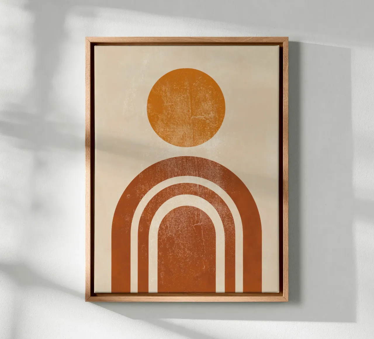 Abstracte Retro Zon & Boog Print canvas van Aralyn