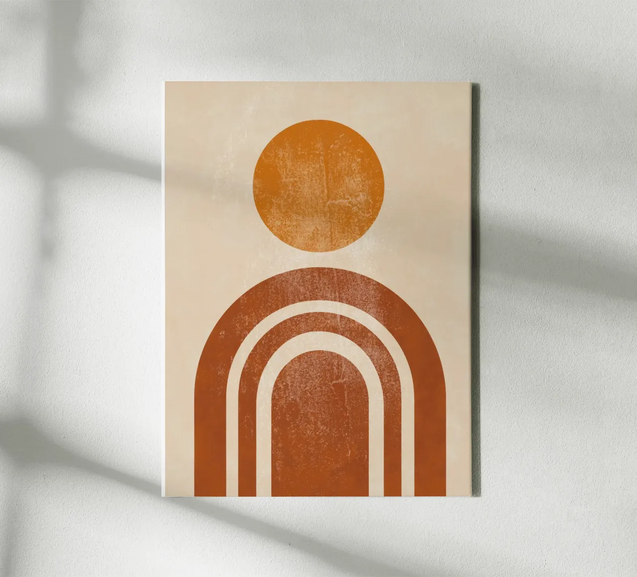 Abstracte Retro Zon & Boog Print canvas van Aralyn