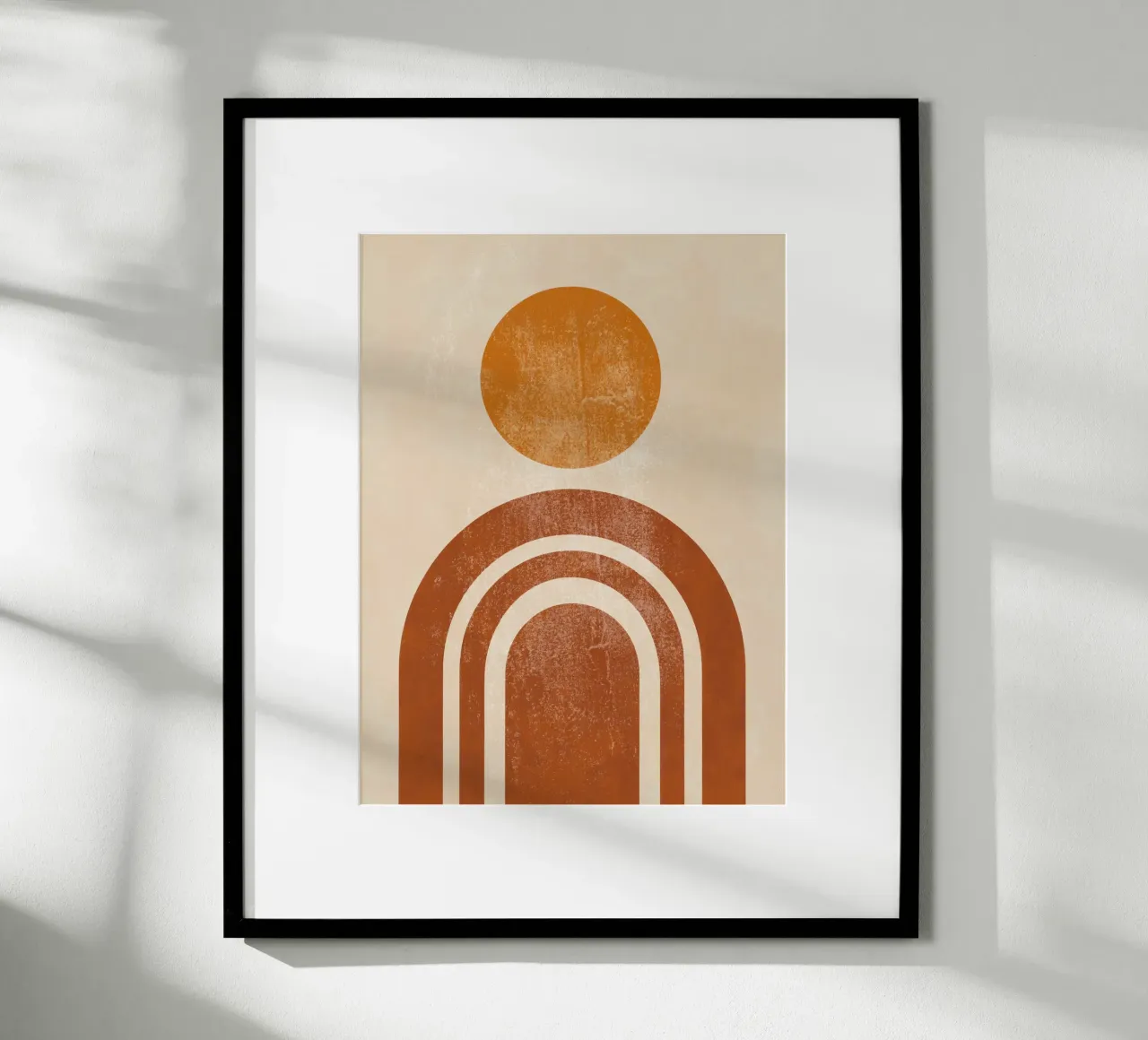 Abstracte Retro Zon & Boog Print hahnemühle van Aralyn