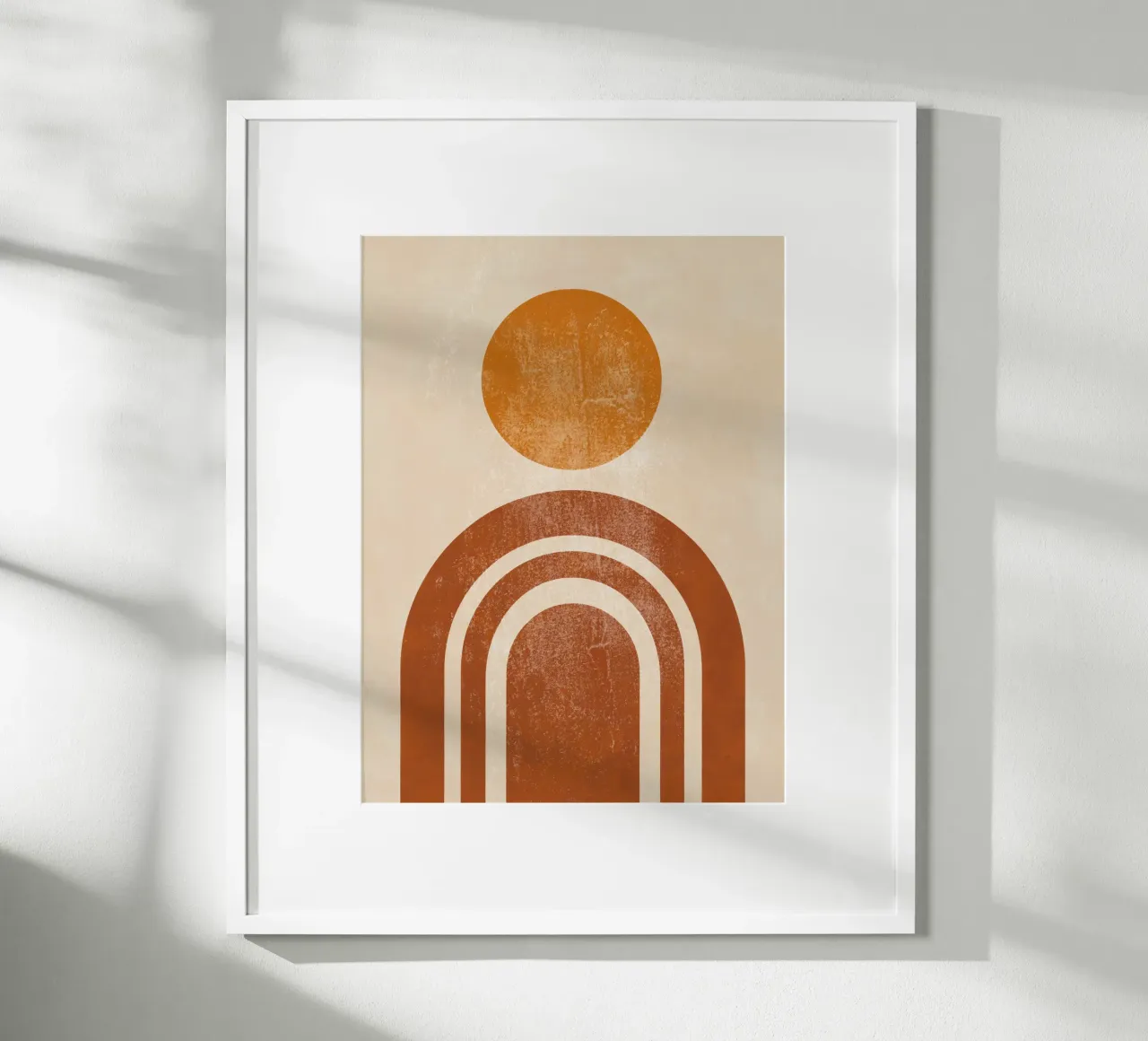 Abstracte Retro Zon & Boog Print hahnemühle van Aralyn