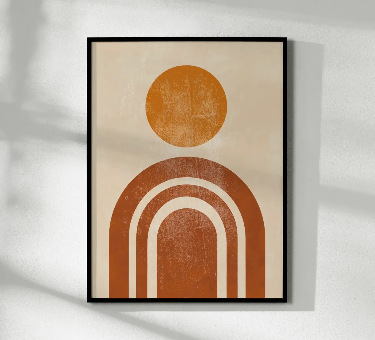 Abstracte Retro Zon & Boog Print hahnemühle van Aralyn
