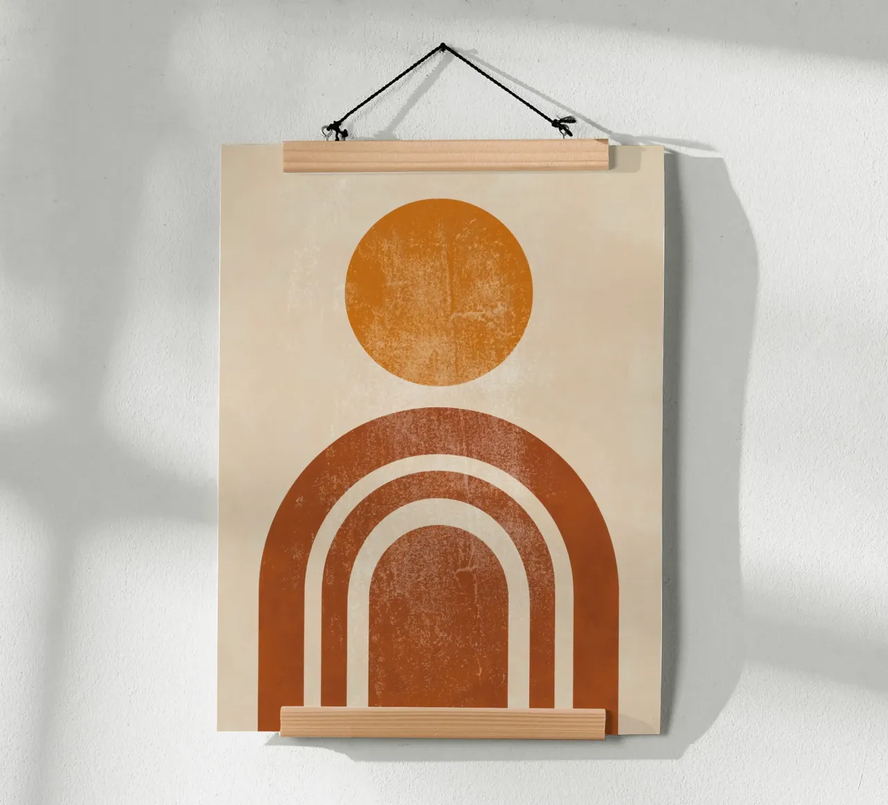 Abstracte Retro Zon & Boog Print hahnemühle van Aralyn