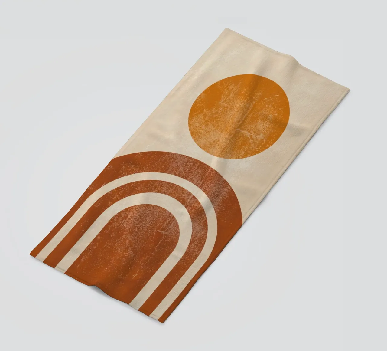 Abstrakte Retro Sonne & Bogen Druck Strandtuch von Aralyn