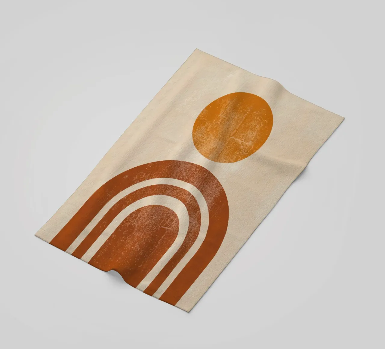 Abstrakte Retro Sonne & Bogen Druck Strandtuch von Aralyn