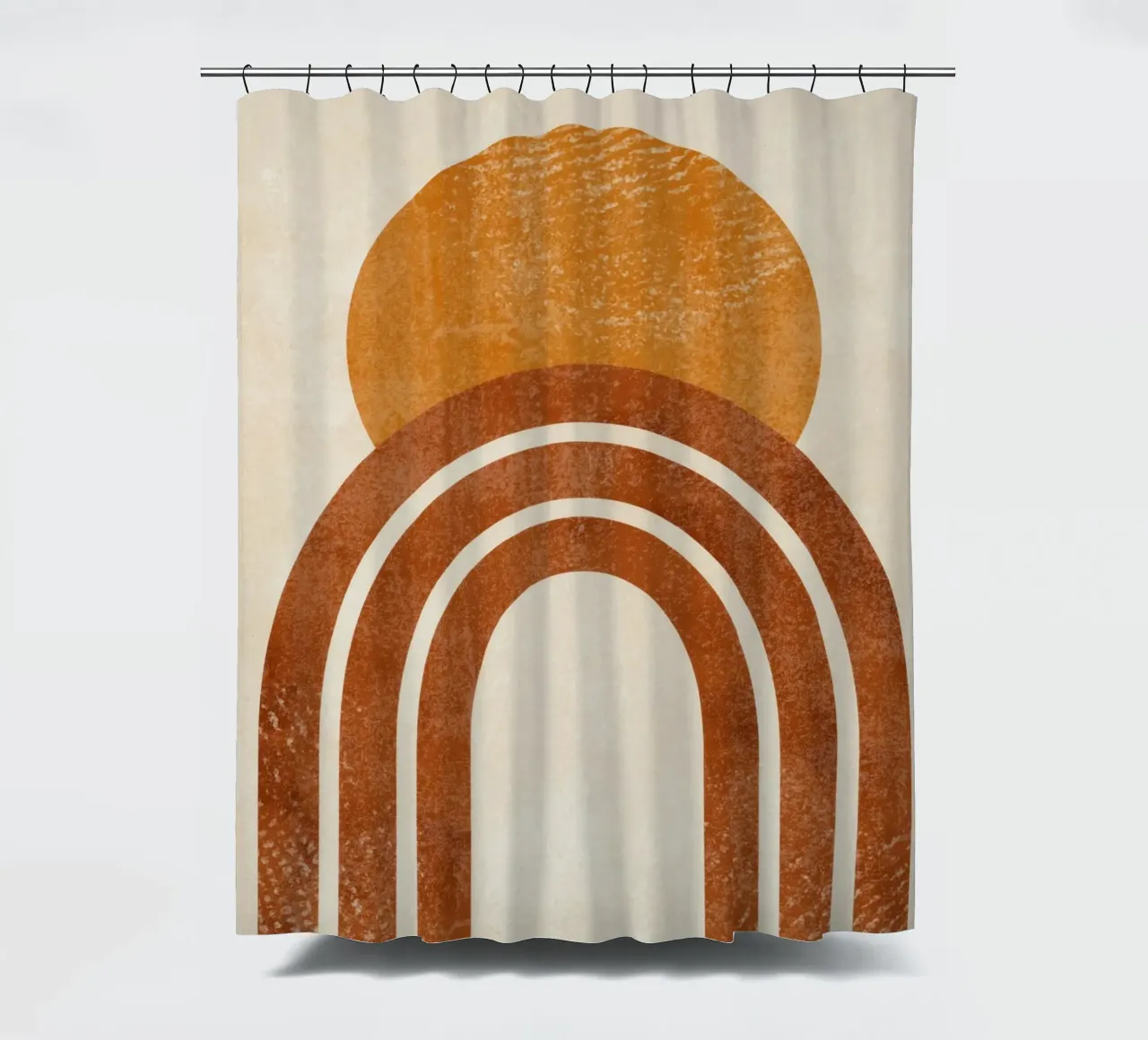 Aarde en zon abstracte print douchegordijn van Aralyn