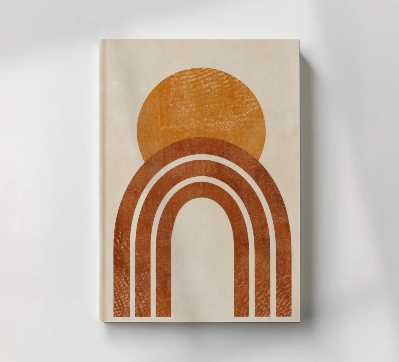 Aarde en zon abstracte print notitieboek van Aralyn