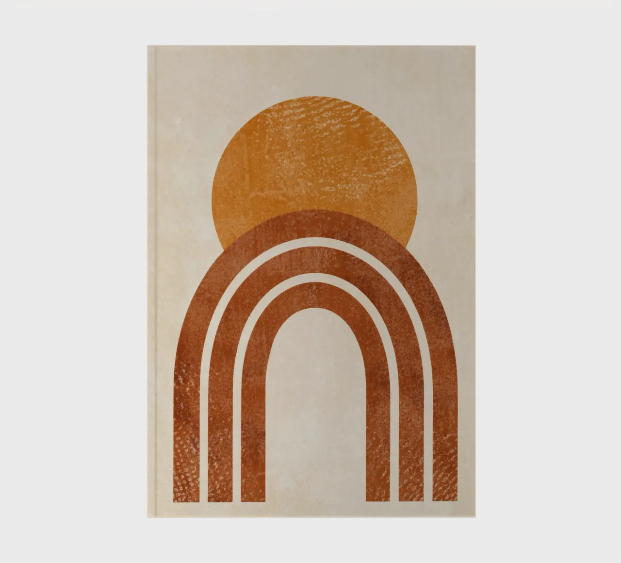 Aarde en zon abstracte print notitieboek van Aralyn