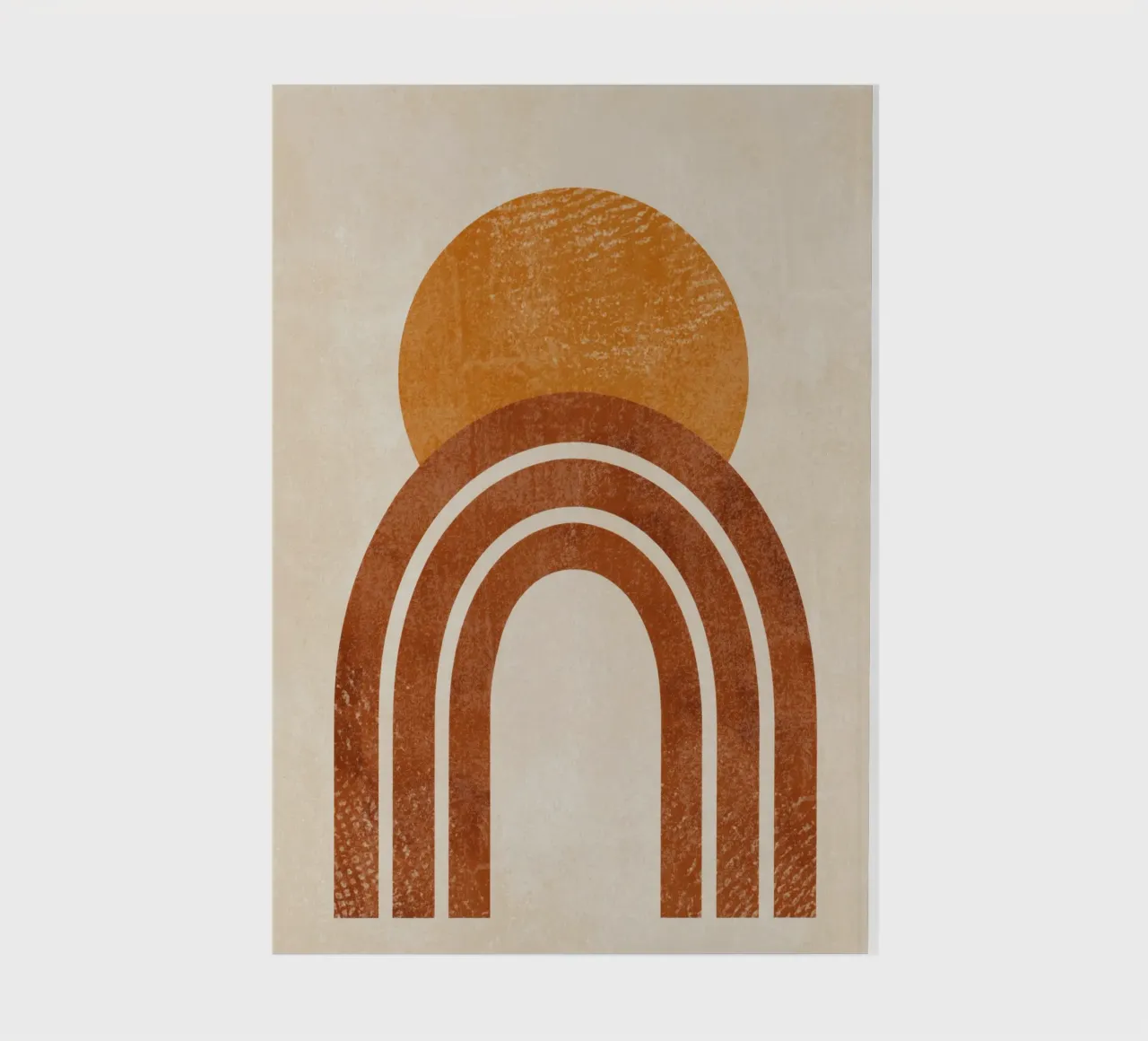 Aarde en zon abstracte print notitieboek van Aralyn