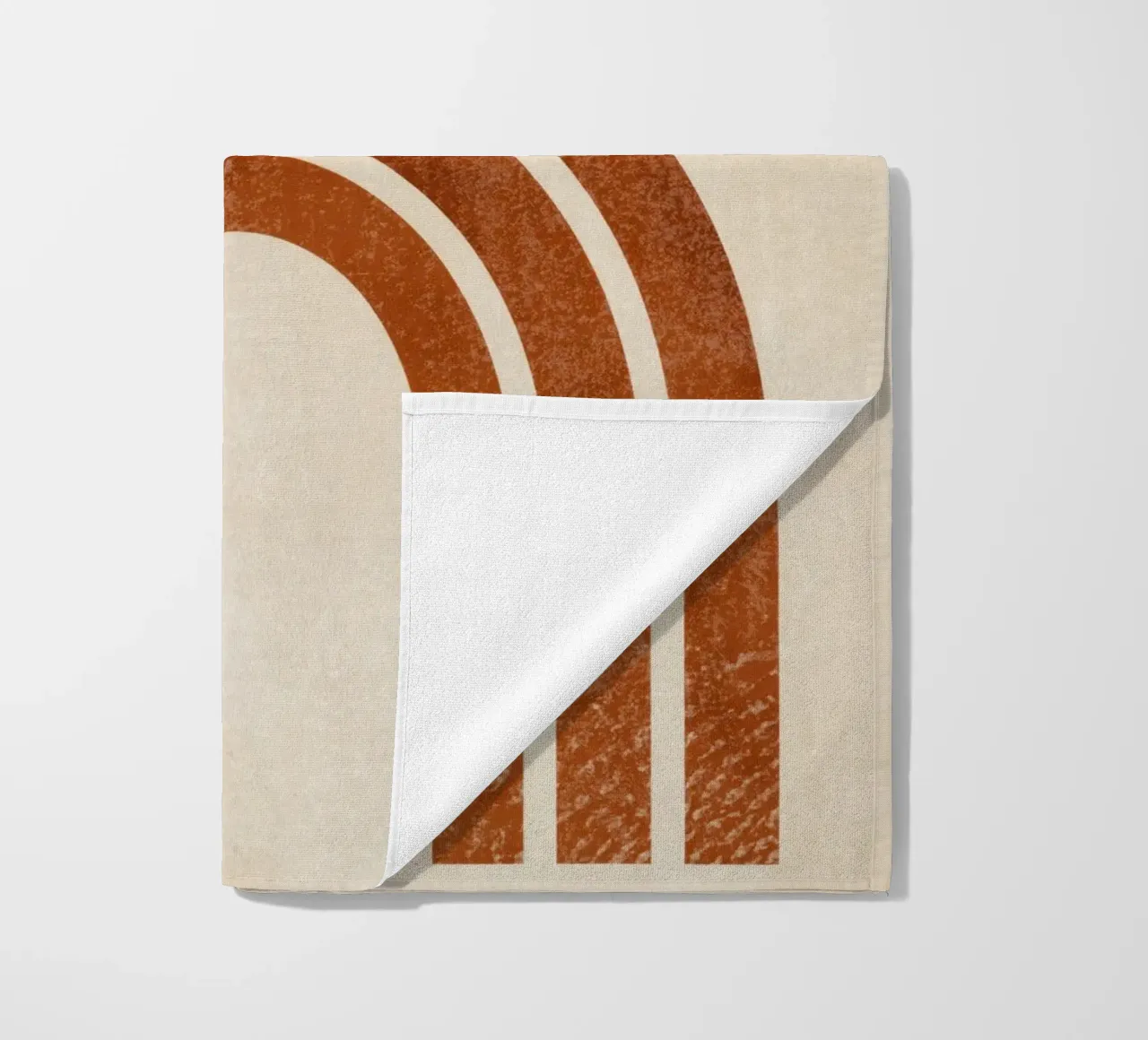 Aarde en zon abstracte print strandhanddoek van Aralyn