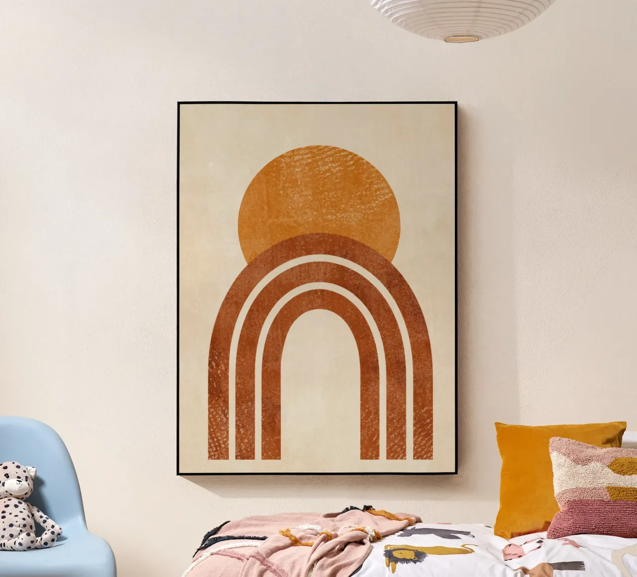 Aarde en zon abstracte print acryl van Aralyn