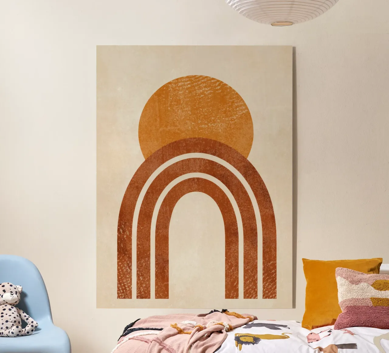 Aarde en zon abstracte print acryl van Aralyn