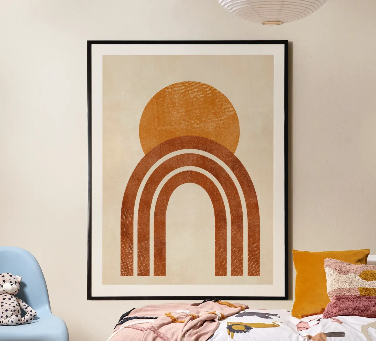 Aarde en zon abstracte print hahnemühle van Aralyn